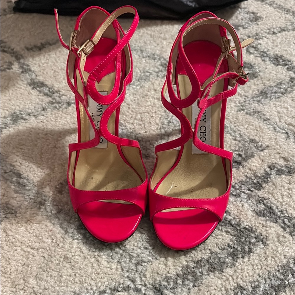 Jimmy Choo Azia Pink Strappy Sandals size 34